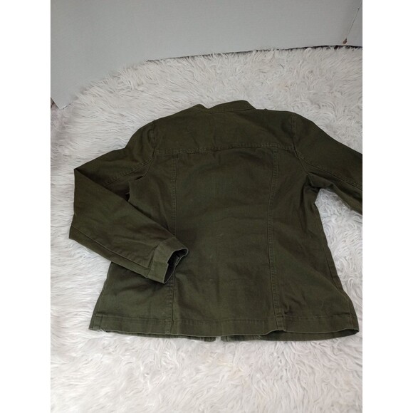 Sonoma Women’s Size Large Hunter Green Zip/ Button Down Jacket - Picture 3 of 8